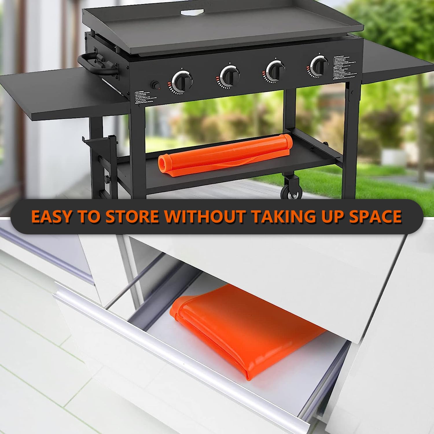 Protebox 36" Silicone Griddle Mat for Blackstone 36 Inch Grill, Heavy Duty Food Grade Silicone Griddle Cover, Protect Your Grill from Dirt & Rust All Year Round